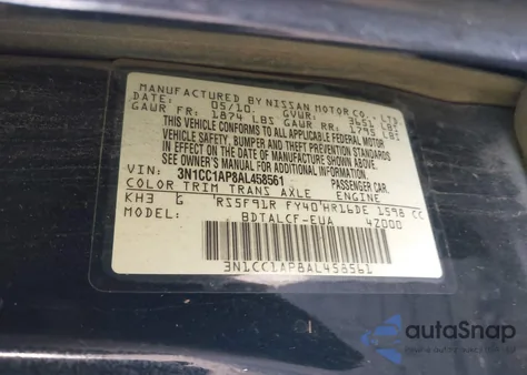 2010 Nissan Versa 1.6 from USA, damaged, VIN 3N1CC1AP8AL458561